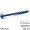 KREG Blue Kote Pocket Hole Screws 51mm 2.00' #8 Coarse Thread Mx Loc 5
